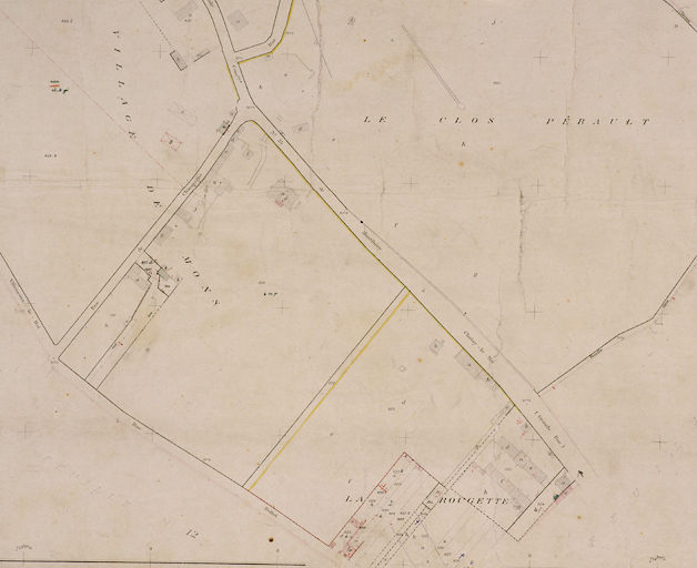 Cadastre de 1908 révisé en 1933 : feuille n° 7. Le Clos Perault.