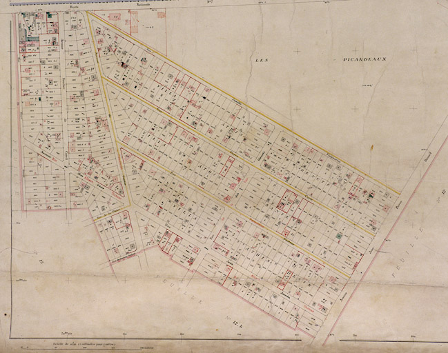 Cadastre de 1908 révisé en 1933 : feuille n° 12 a. Le plateau, de la Villa Athis-Idéal à la Villa Athis-Désir.