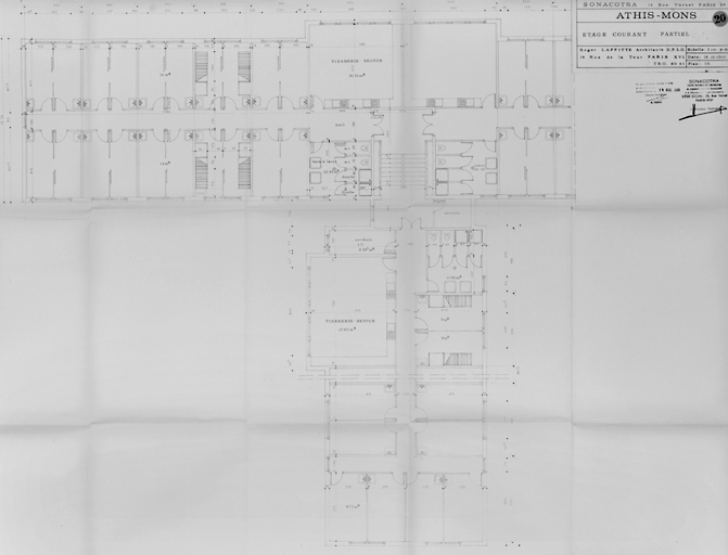 Plan d'un étage courant partiel ; 16 octobre 1968.