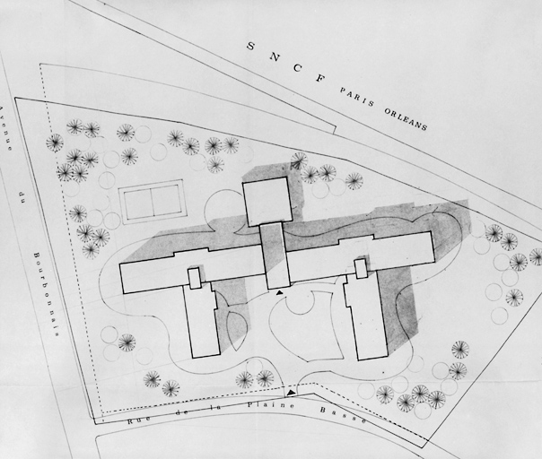 Plan masse dressé par l'architecte Roger Laffitte ; octobre 1968.
