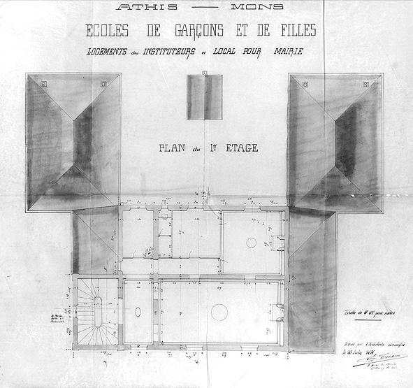 Projet de l'architecte Tuane : plan du 1er étage, 20 juin1876.