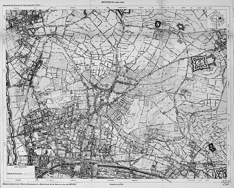 Extrait de l'atlas des communes du département de la Seine au 1/5000.