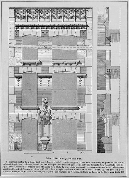 Petite maison de rapport à Montreuil : détail de la façade sur rue