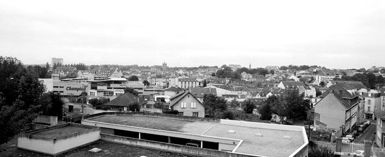 Panorama sur la ville de Melun, depuis la chapelle de l'hôpital.