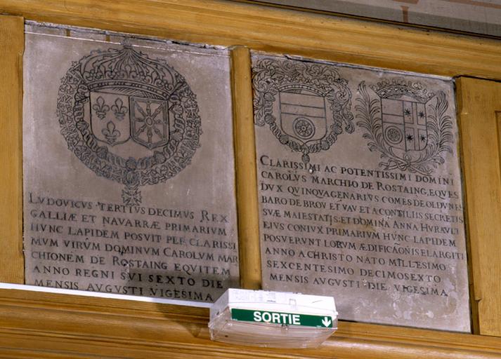 Ensemble des deux plaques commémorant la fondation du couvent des Récollets