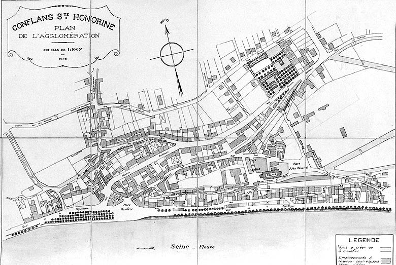 Plan de l'agglomération en 1929.