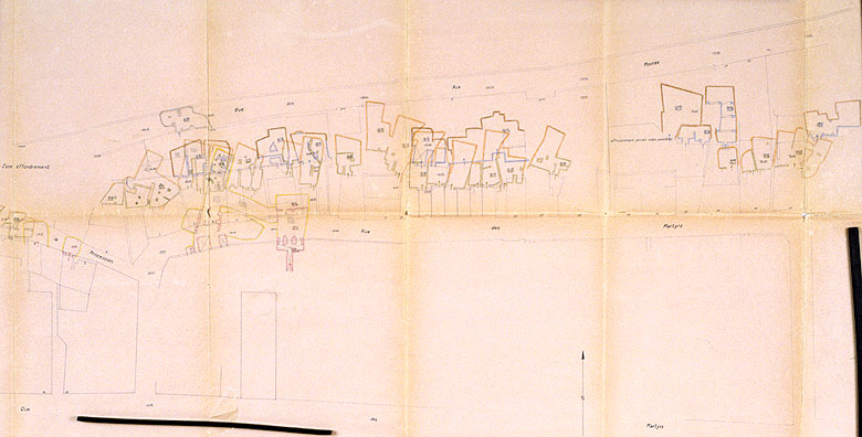 Plan des carrières souterraines rue des Martyrs : partie droite.