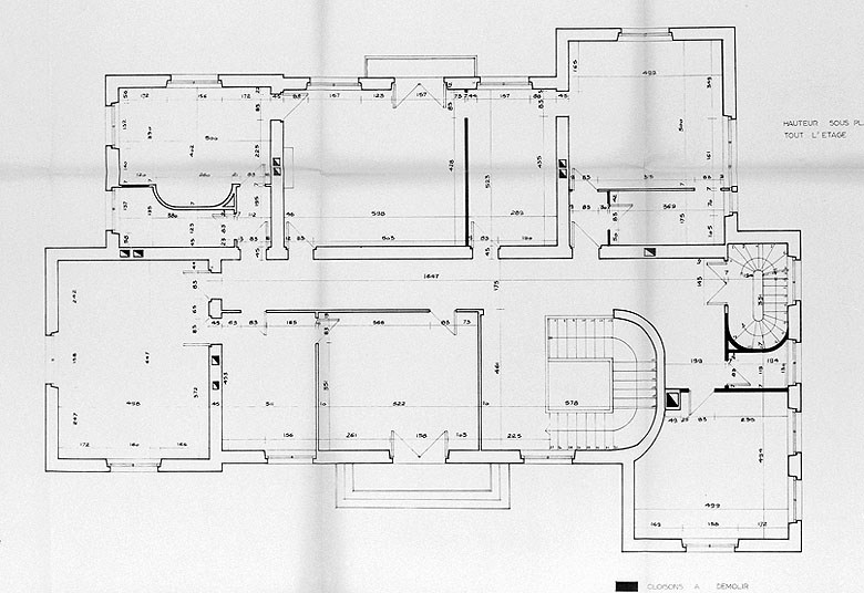 Plan de l'état en 1980 : premier étage.