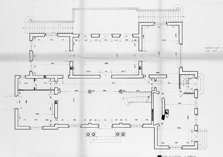 Plan de l'état en 1980 : rez-de-chaussée.