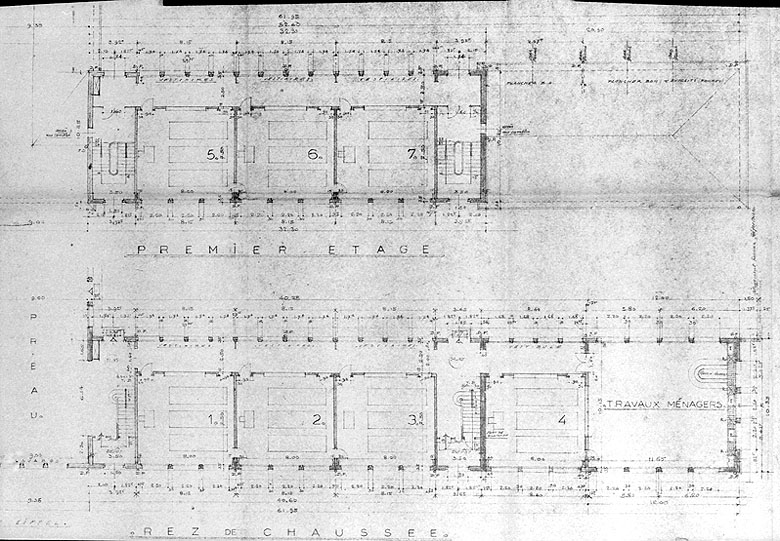 Plan de l'école des filles.