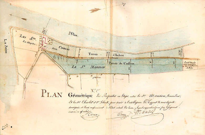 Plan géométrique du quartier en 1825 (plan nÝ1).