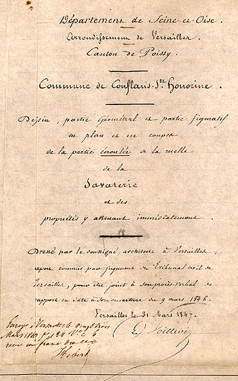 Partie écroulée de la ruelle de la Savaterie et propriétés attenantes : titres. 1847.