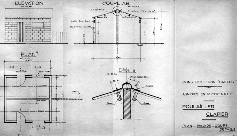 Castors du Rail n°2 : plan et élévation d'un poulailler.