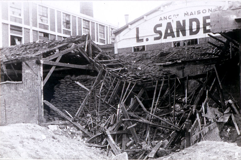 Les bâtiments atteints par les bombardements de juin 44.