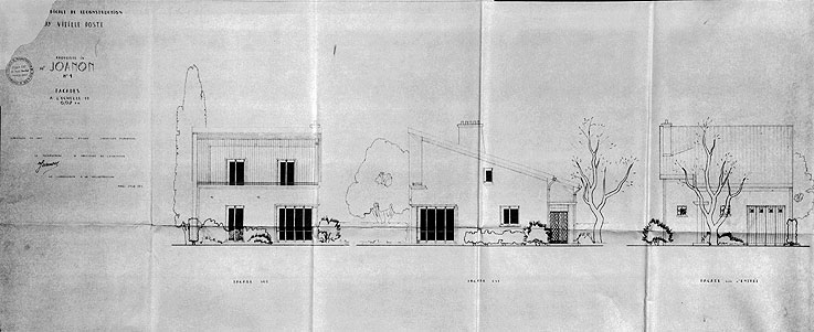 Elévations du pavillon reconstruit pour M. Joanon dans l'îlot du Contin ; 27 octobre 1951.