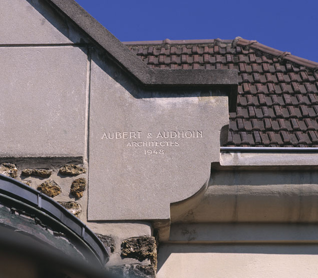 Signature des architectes Aubert et Audhoin, 1948.