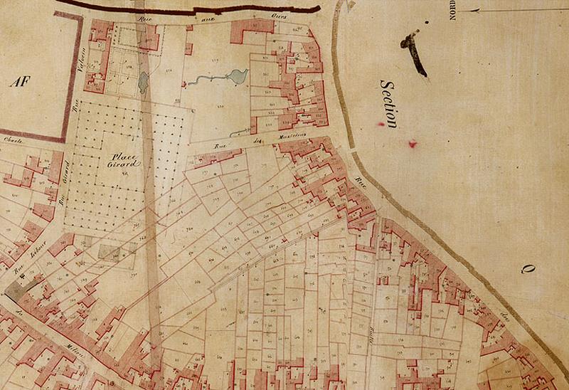 Plan commandé par le préfet Rambuteau : section AA, dite de la mairie (2e feuille).