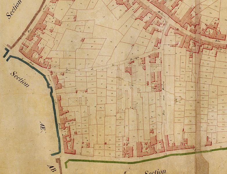 Plan commandé par le préfet Rambuteau : section AA, dite de la mairie (3e feuille).