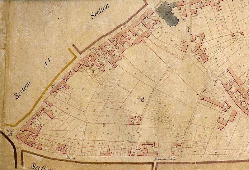 Plan commandé par le préfet Rambuteau : section AG, dite de la rue Haute-Saint-Pierre (1e feuille).