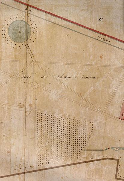 Plan commandé par le préfet Rambuteau : section J, dite du château de Montreau (2e feuille).