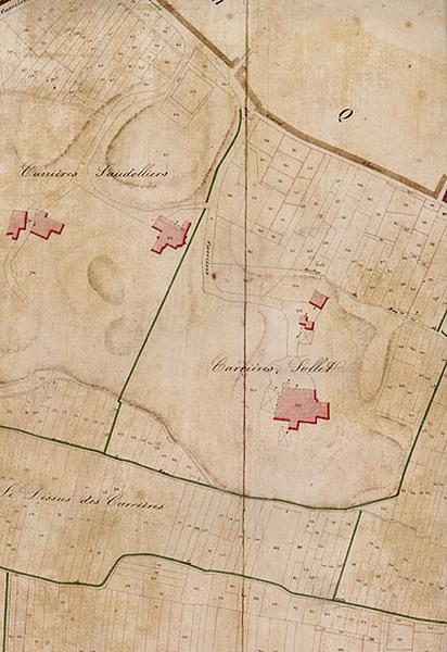 Plan commandé par le préfet Rambuteau : section O, dite de la Côte des soucis (1e feuille).