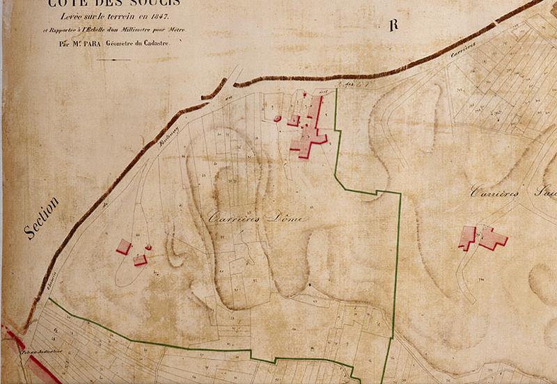 Plan commandé par le préfet Rambuteau : section O, dite de la Côte des soucis (2e feuille).