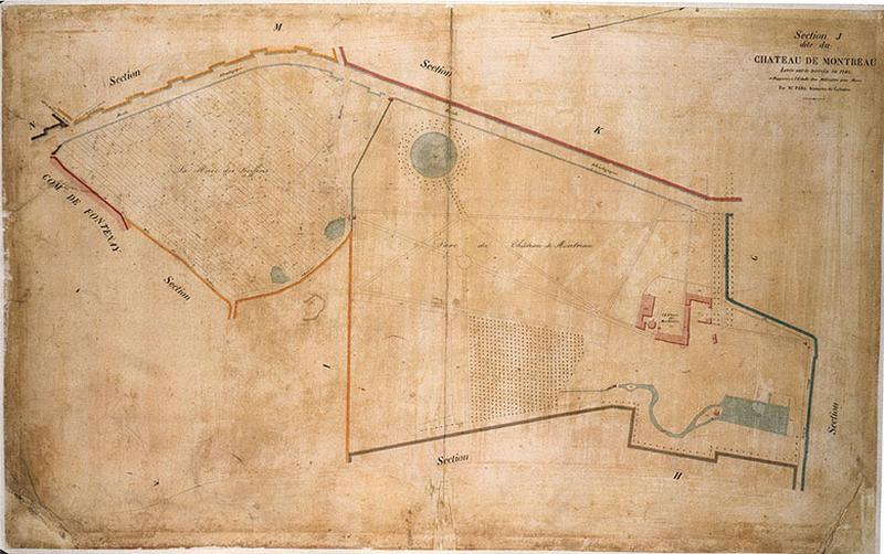 Plan commandé par le préfet Rambuteau : section du parc de Montreau, vers 1846.