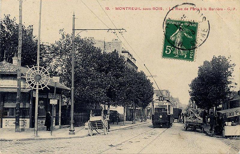 Montreuil-sous-bois. La rue de Paris à la barrière.