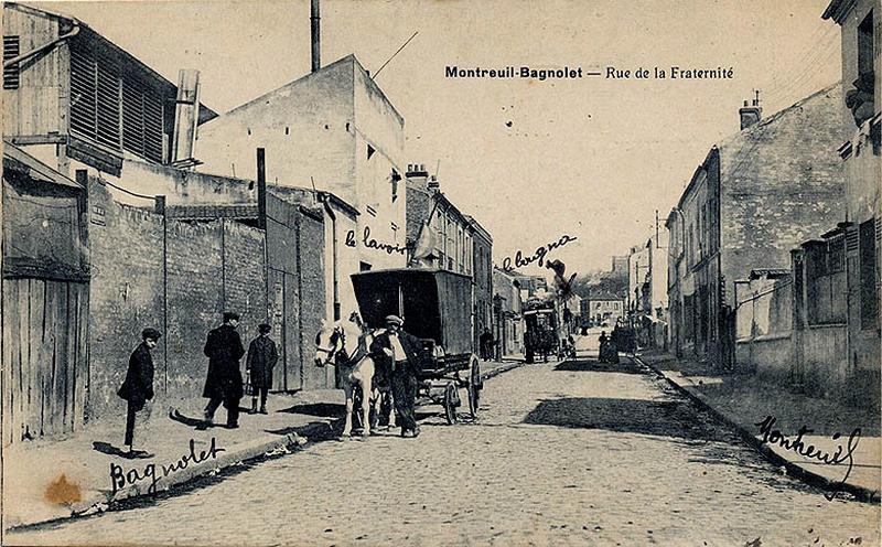 Montreuil-Bagnolet, rue de la Fraternité, carte postale, début 20e siècle.