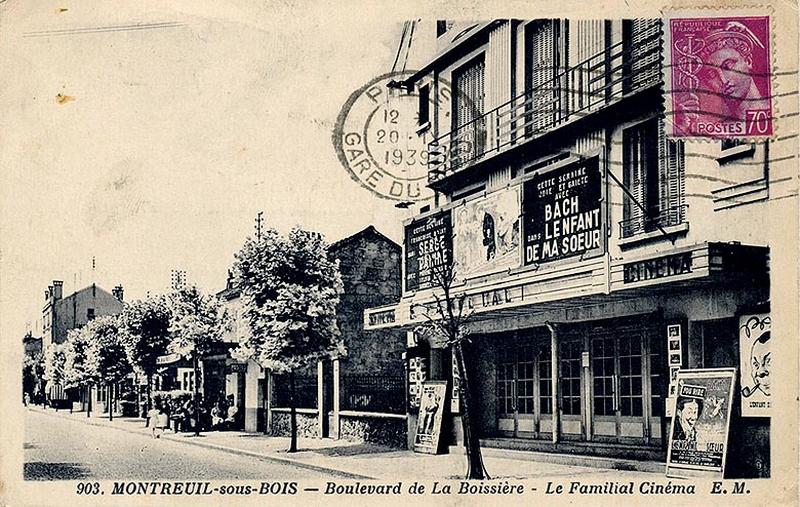 Boulevard de la Boissière, le Familial Cinéma, carte postale, 1939, éd. EM