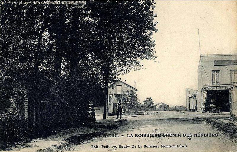 Montreuil. La Boissière. Chemin des néfliers. Boulevard de la Boissière.