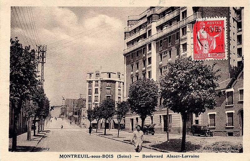 Montreuil-sous-bois. Boulevard Alsace-Lorraine, carte postale, début 20e siècle