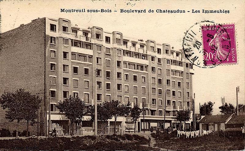 Montreuil-sous-bois. Boulevard de Chateaudun. Les immeubles.