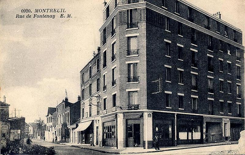 Montreuil. Rue de Fontenay, carte postale, éd. E.M., début 20e siècle.