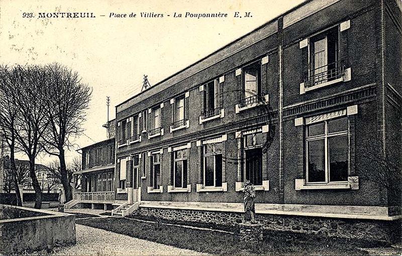 Montreuil. Place de Villiers. La pouponnière, carte postale, éd. E.M., début 20e siècle