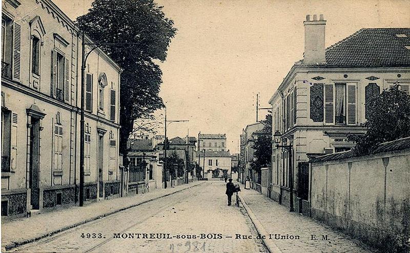 Montreuil-sous-bois. Rue de l'Union, carte postale, éd. E.M., vers 1930