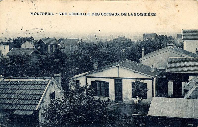 Montreuil. Vue générale des coteaux de la Boissière, carte postale, début 20e siècle