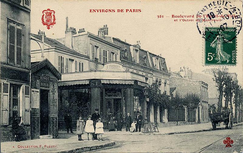 Environs de Paris. Boulevard de l'Hôtel de ville et l'octroi de Montreuil.