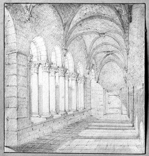 Vue intérieure de la galerie du cloître.