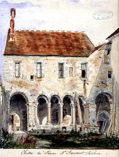 Arcade du cloître. Aquarelle de Fréchon, d'après un dessin de Decourbe.