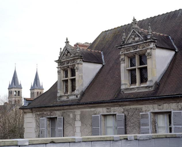 Les lucarnes de l'hôtel de la Vicomté, avec les tours de Notre-Dame à l'arrière-plan.