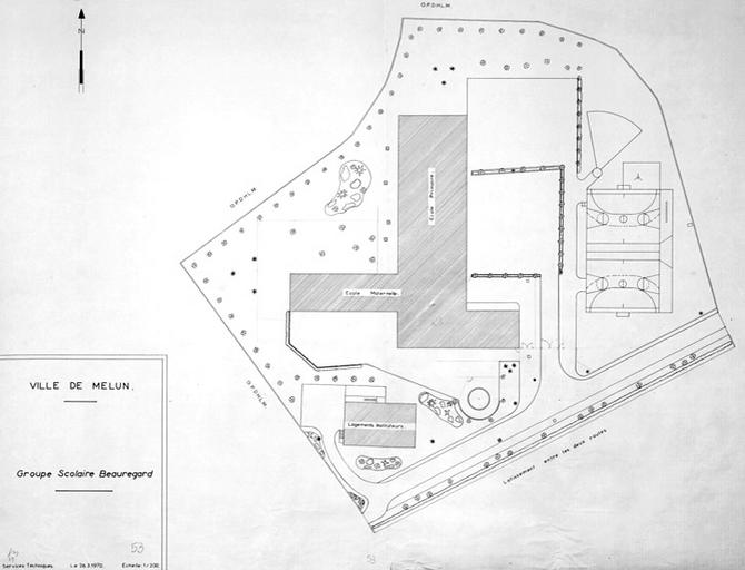 Plan masse du groupe scolaire Beauregard.