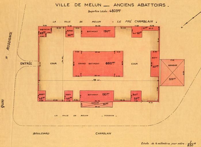 Plan masse des anciens abattoirs.