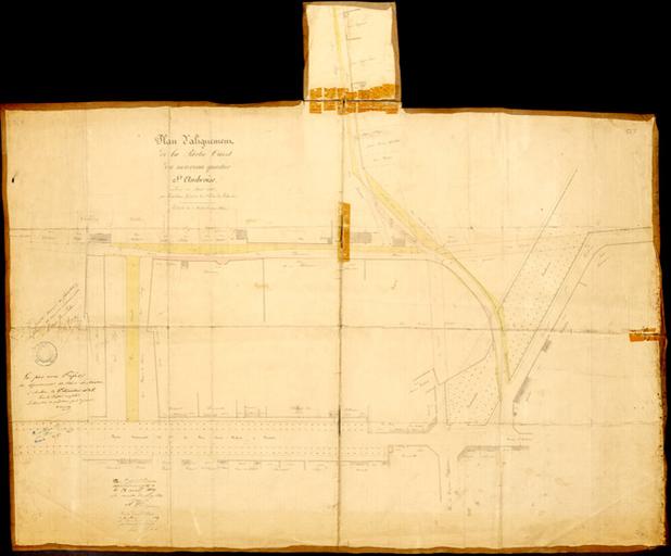 Alignement de la partie ouest du 'nouveau quartier Saint-Ambroise' (= plaine de la Varenne).