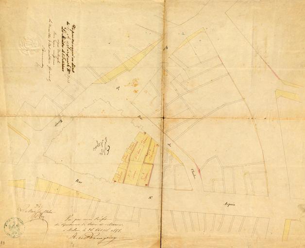 Dégagement du flanc nord de l'église Saint-Aspais : plan.