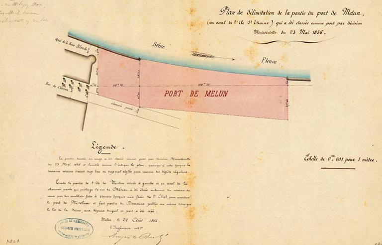Plan de la partie de l'île classée comme port en 1856.