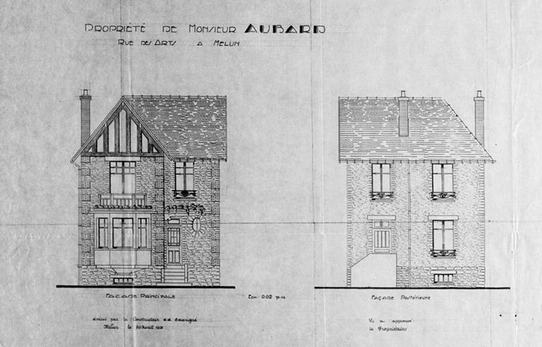 Projet de constructeur pour la propriété de M. Aubard, rue des Arts.