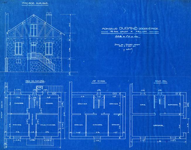 Projet pour la propriété de M. Durand, 16 rue Dajot.