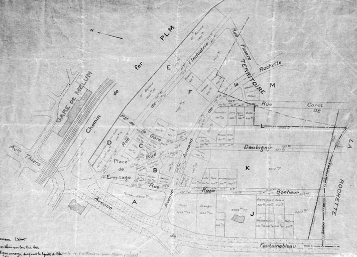 Plan du lotissement de l'Ermitage.