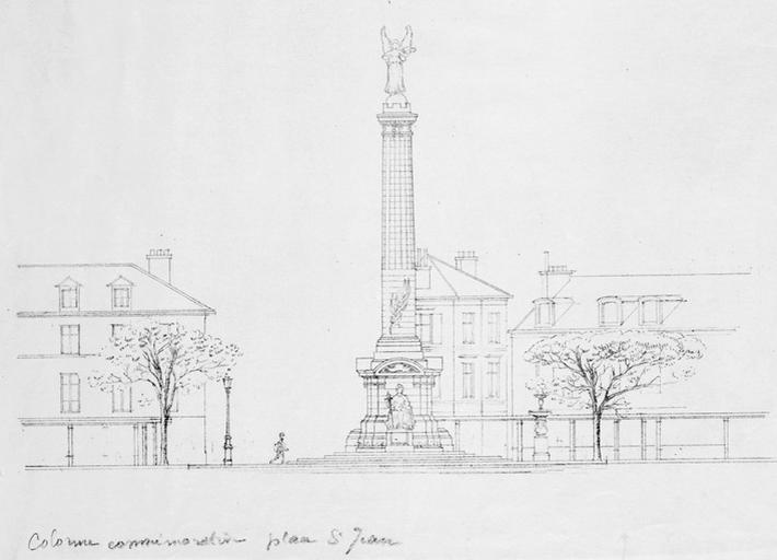 Projet de colonne commémorative pour la place Saint-Jean.